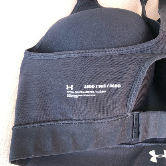 Under Armour Knit Lightly Padded Molded Cups High Impact Black Sport Bra 36DD - Picture 12 of 14
